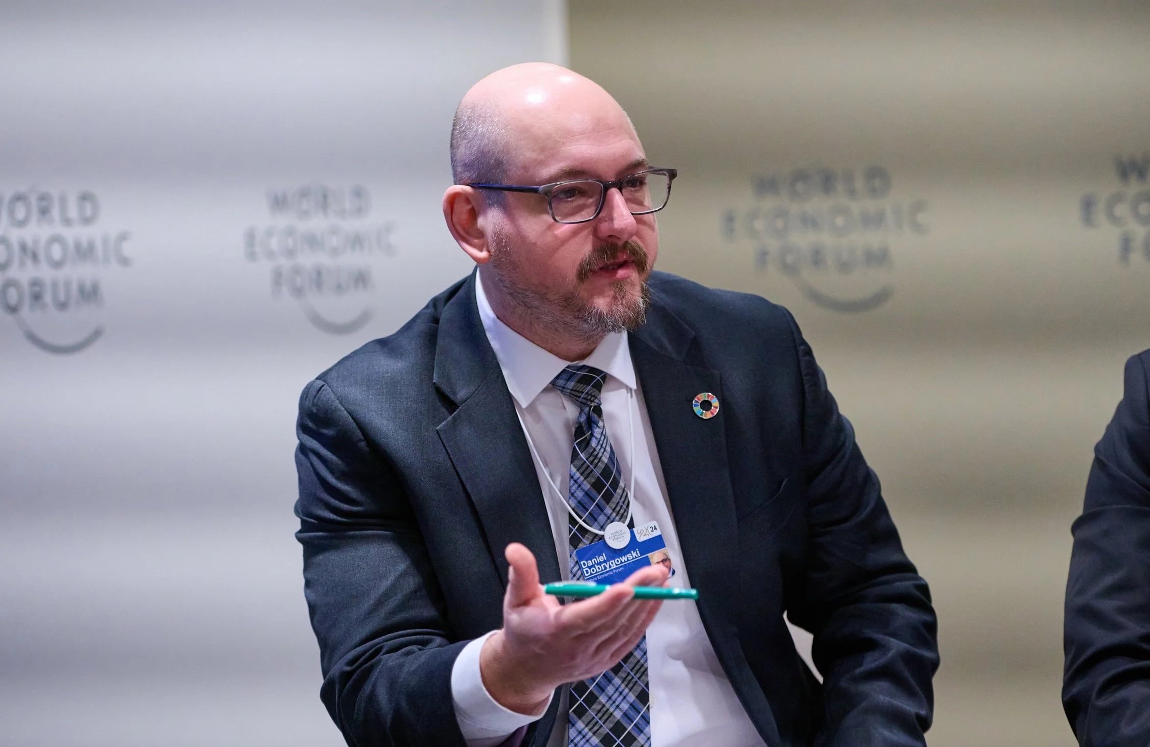 Daniel Dobrygowski explains how to earn digital trust in AI during a session at the World Economic Forum in Davos.