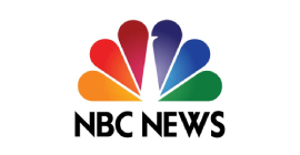 NBC News logo with colorful peacock feathers and text