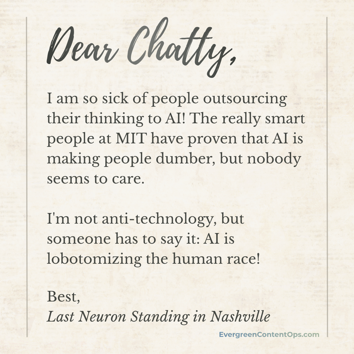 Is AI lobotomizing the human race?