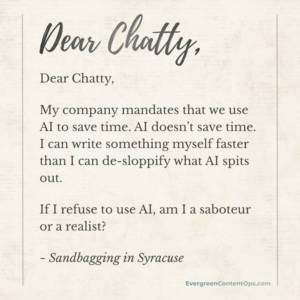 I am sabotaging my company’s AI mandate. Am I alone?