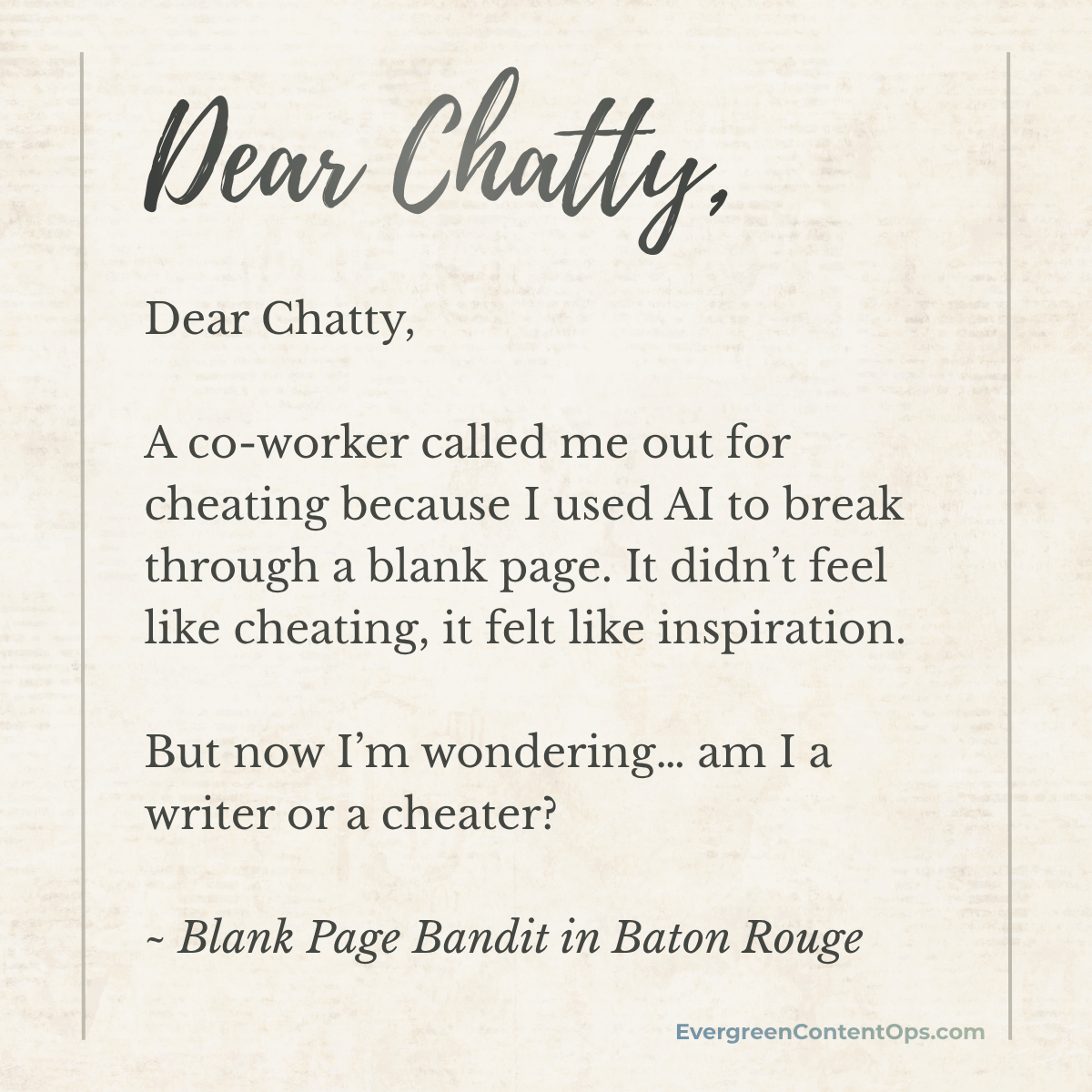I use AI to break through the blank page. Am I a cheater?