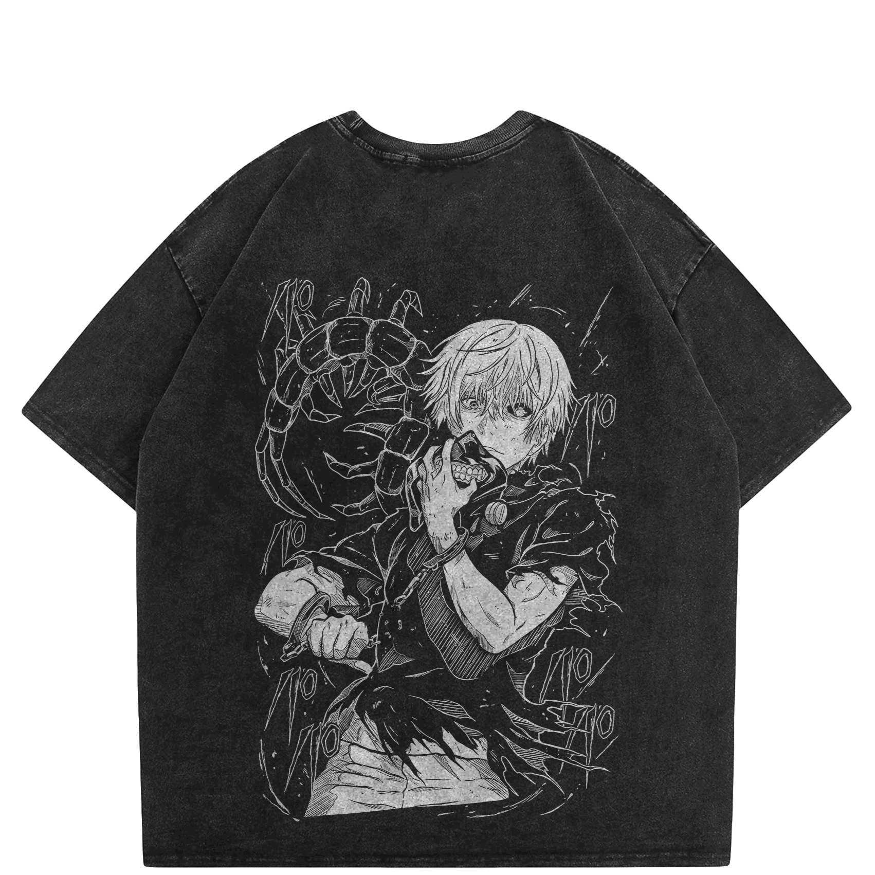 Ken Kaneki Oversized Washed Style T-Shirt