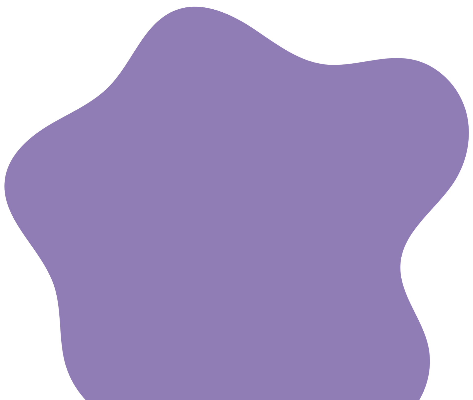 Abstract purple amoeba-shaped blob on a transparent background.