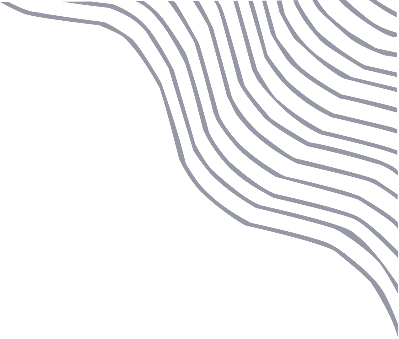 Abstract image with black background and wavy blue lines.