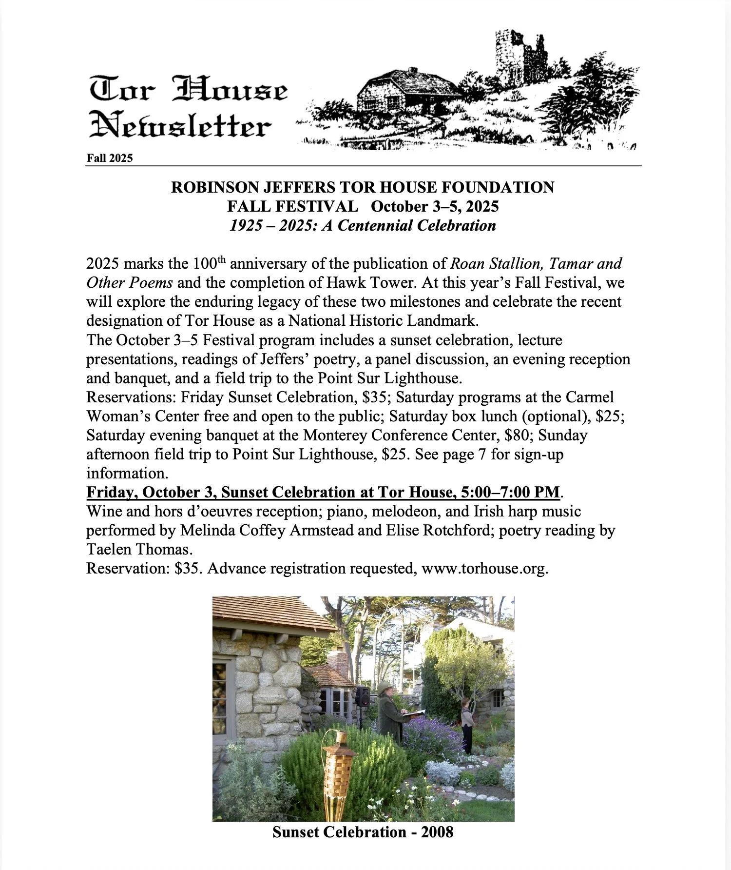 Tor House Autumn 25 Newsletter Image