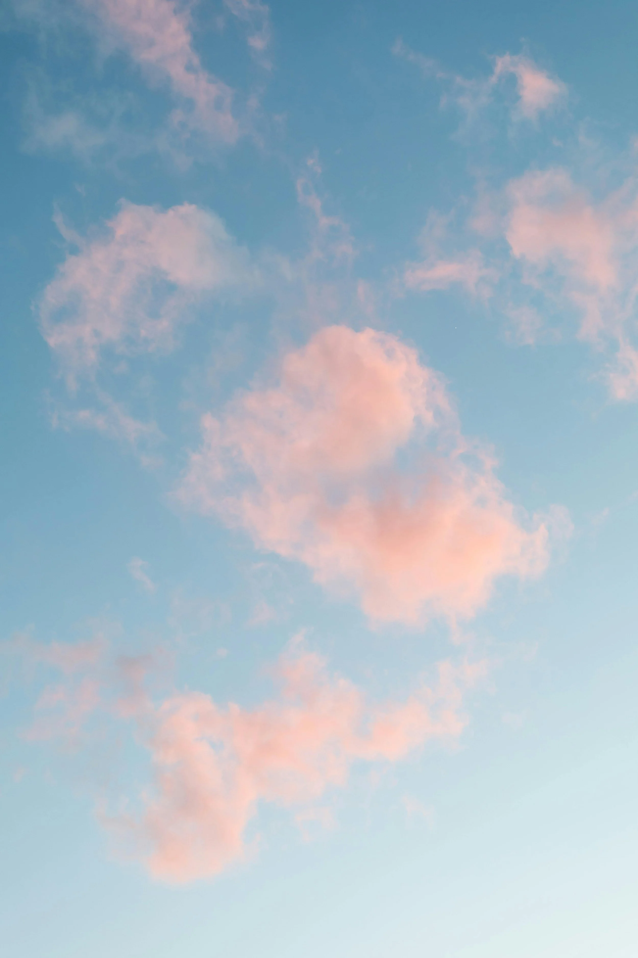 Pink clouds in a blue sky