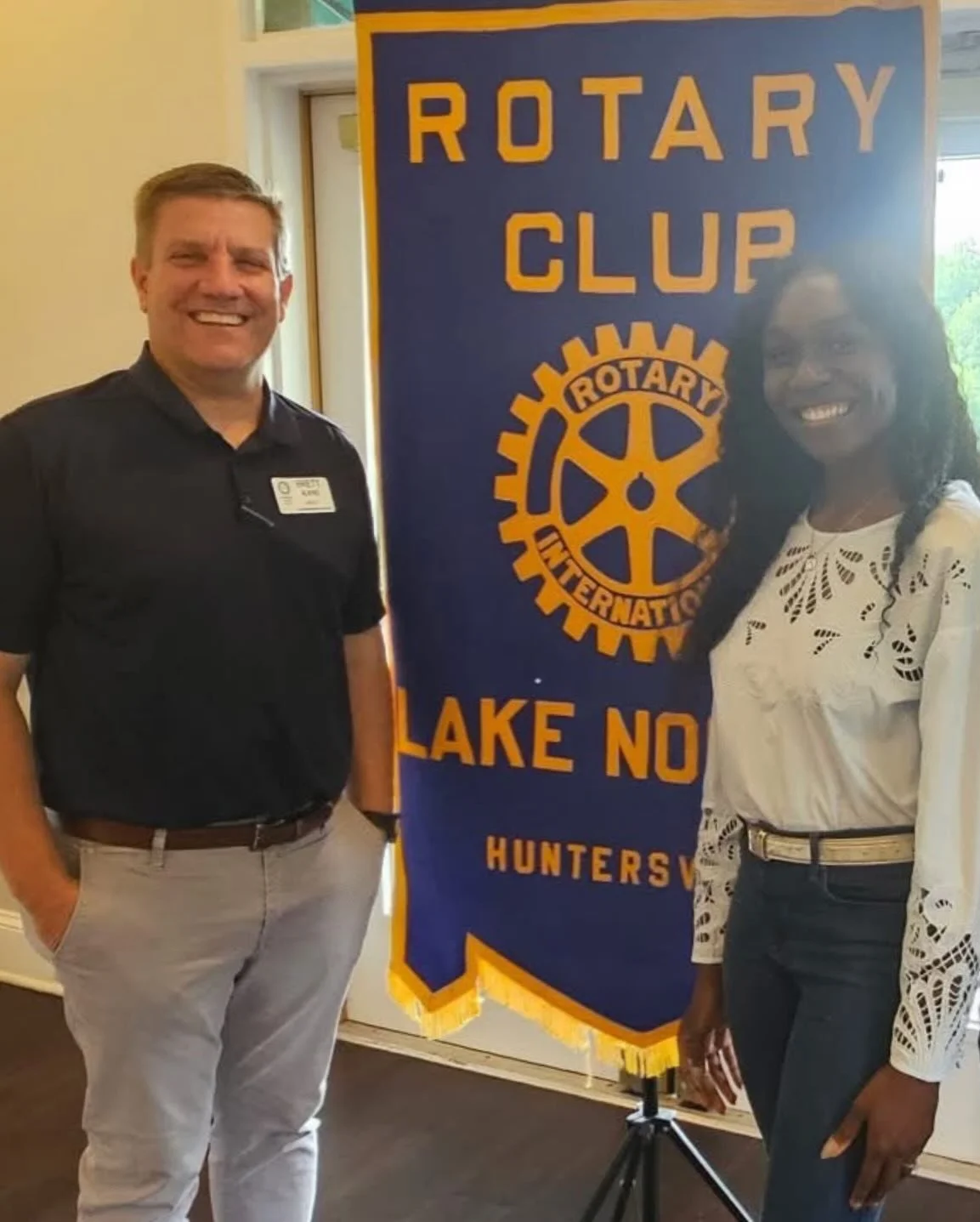 A proud Rotarian and her Club President