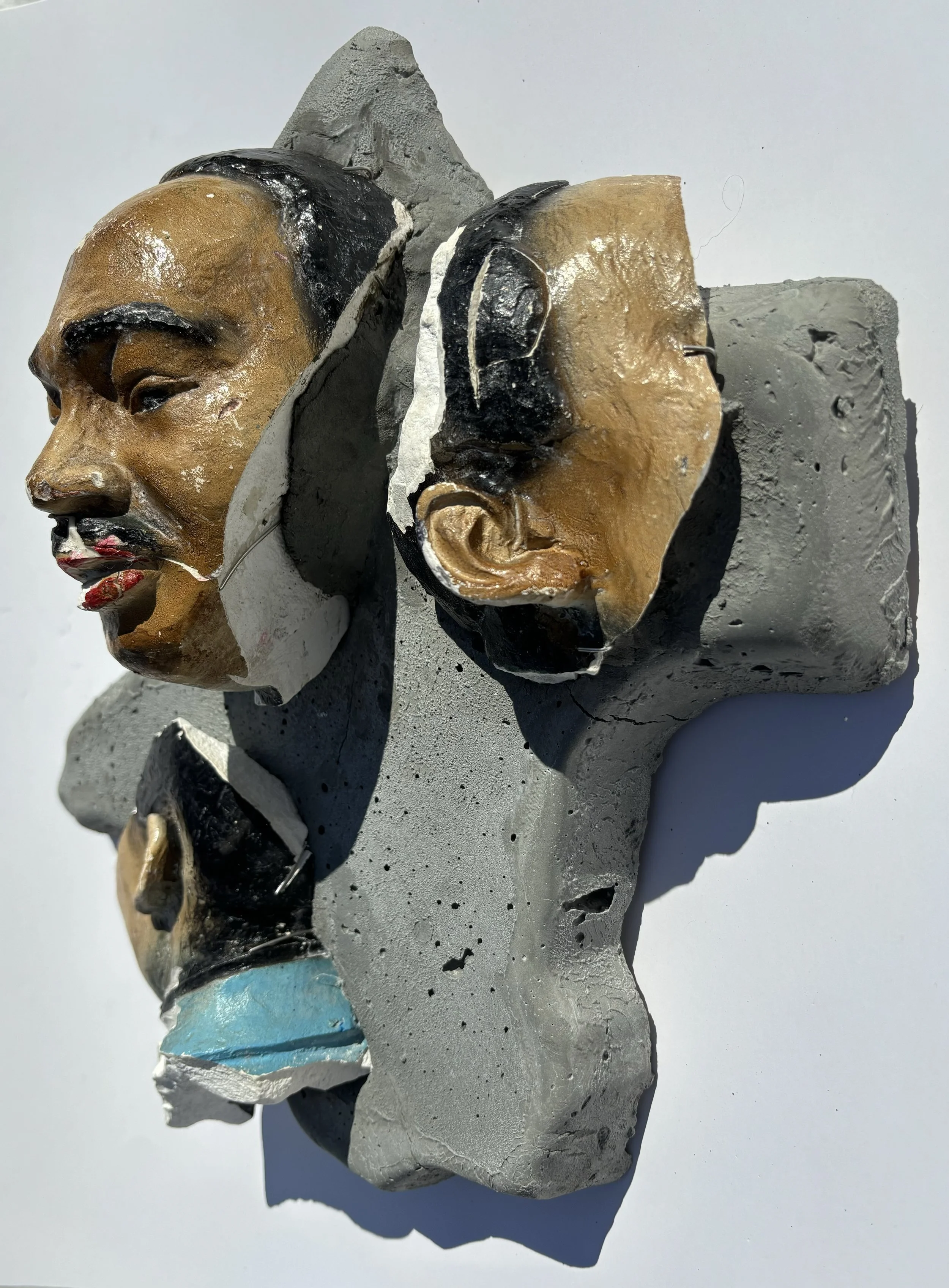 MLK: TRUTH AS TREASON. 
2024
Concrete & ceramic assemblage.
13.5 x 15 x 4 in
