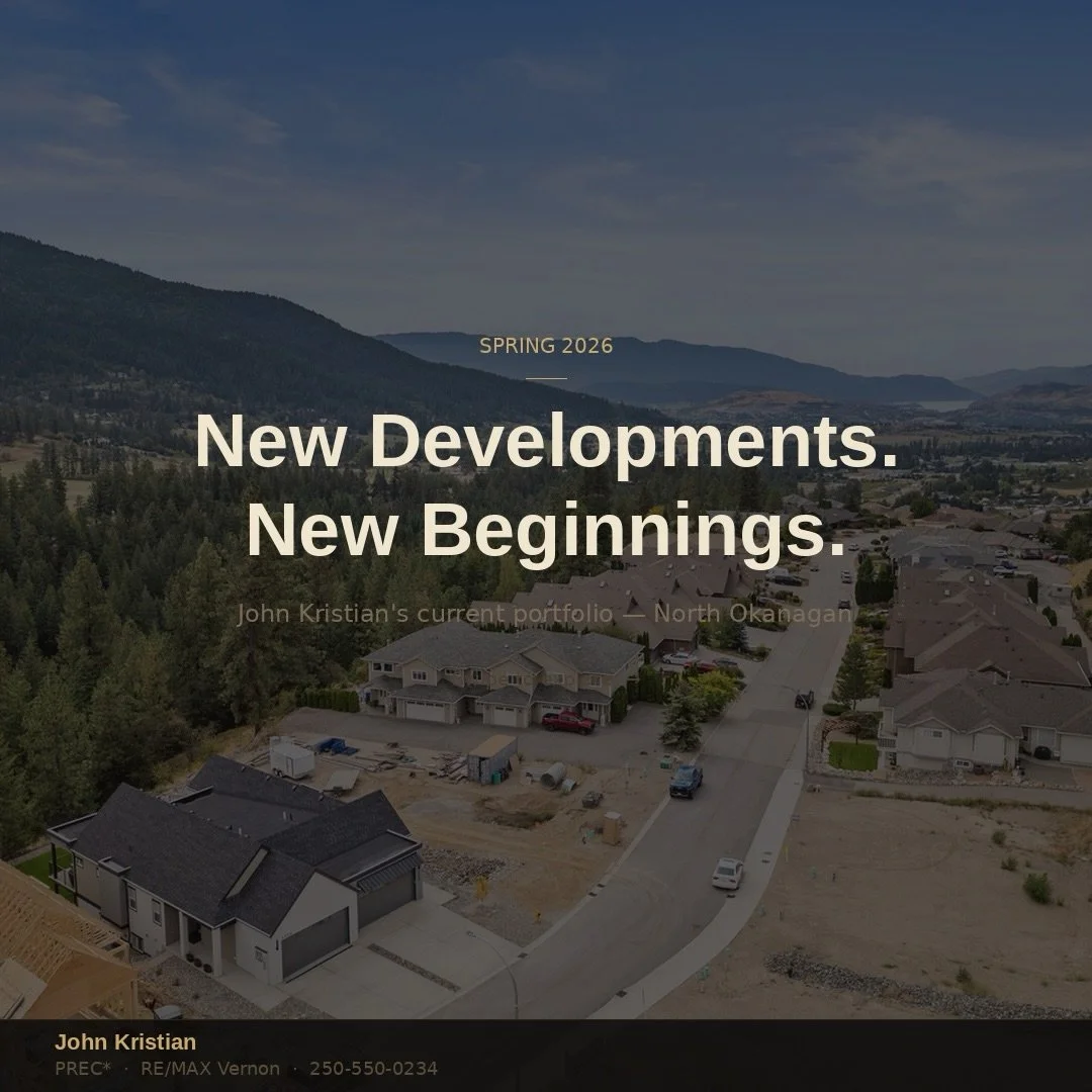 Spring 2026 | New Developments. New Beginnings.

A curated collection of premier developments across the North Okanagan &mdash; designed for lifestyle, investment, and long-term value.

Now selling:
&bull; The Monarch at Kalamalka Lake
&bull; Manning