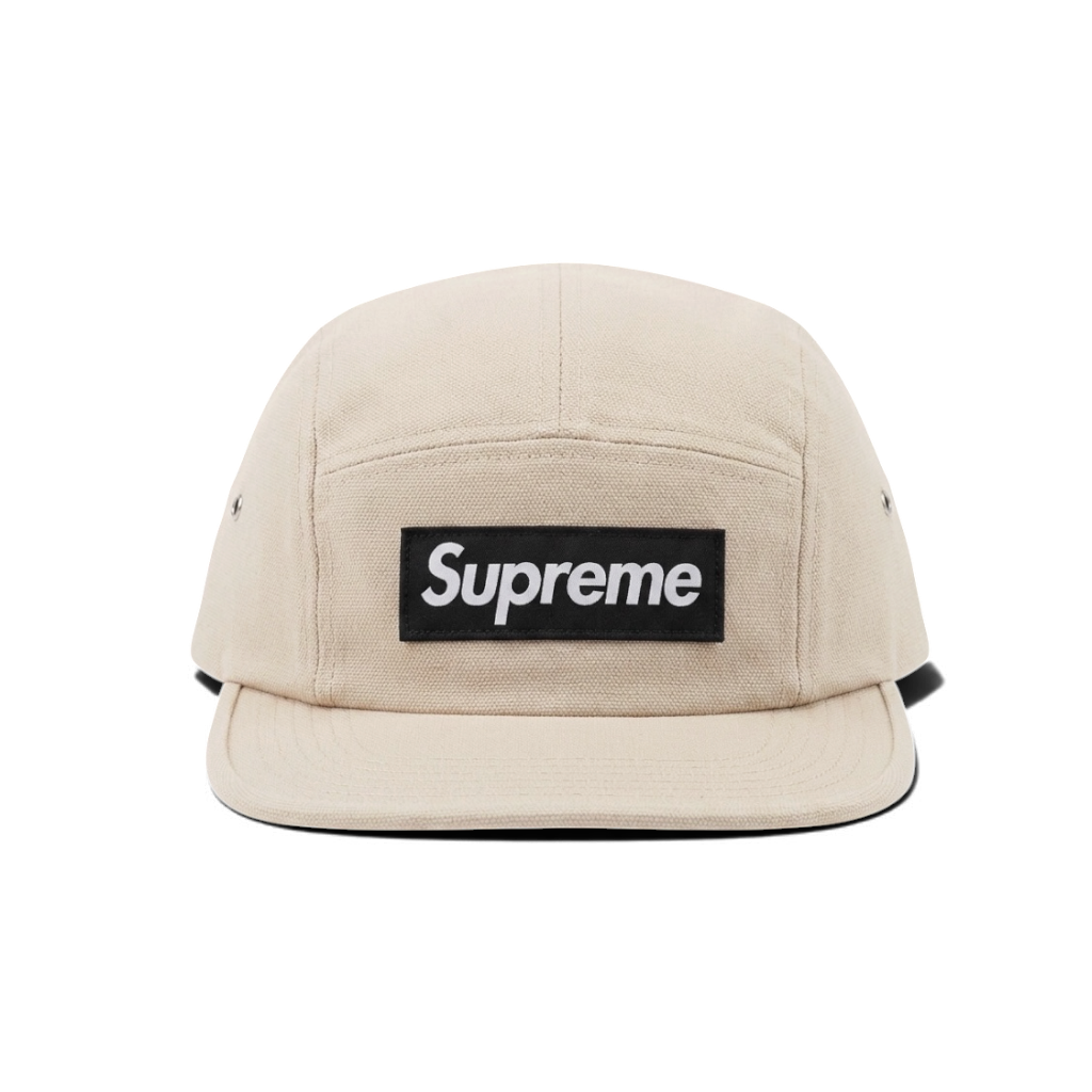 Supreme Natural Canvas Camp Cap – Box Logo 5-Panel Adjustable Hat