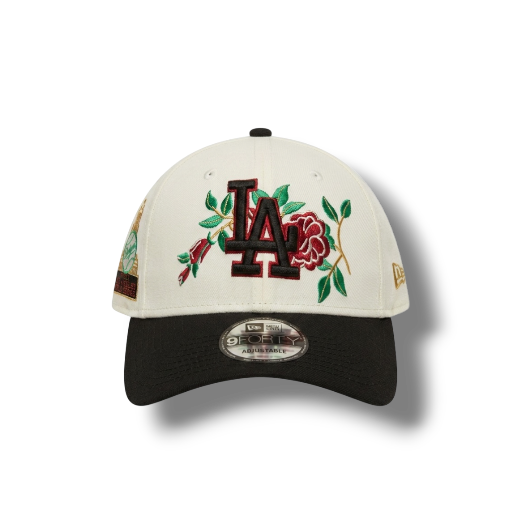 LA Dodgers Floral 9FORTY Adjustable Cap – Cream/Black