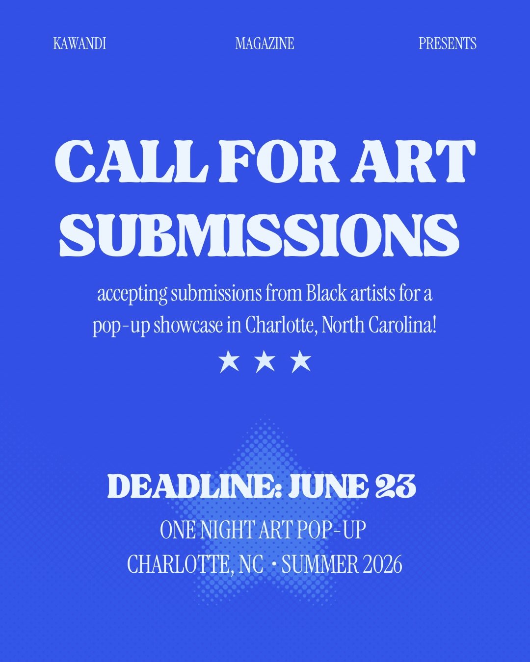 Kawandi Magazine is open for visual art submissions for a one-night pop up in Charlotte, NC! 🫧🌀🪽

Inspired by Alice Walker&rsquo;s short story entitled, Everyday Use, our group art showcase is a celebration of the art in our everyday lives, especi