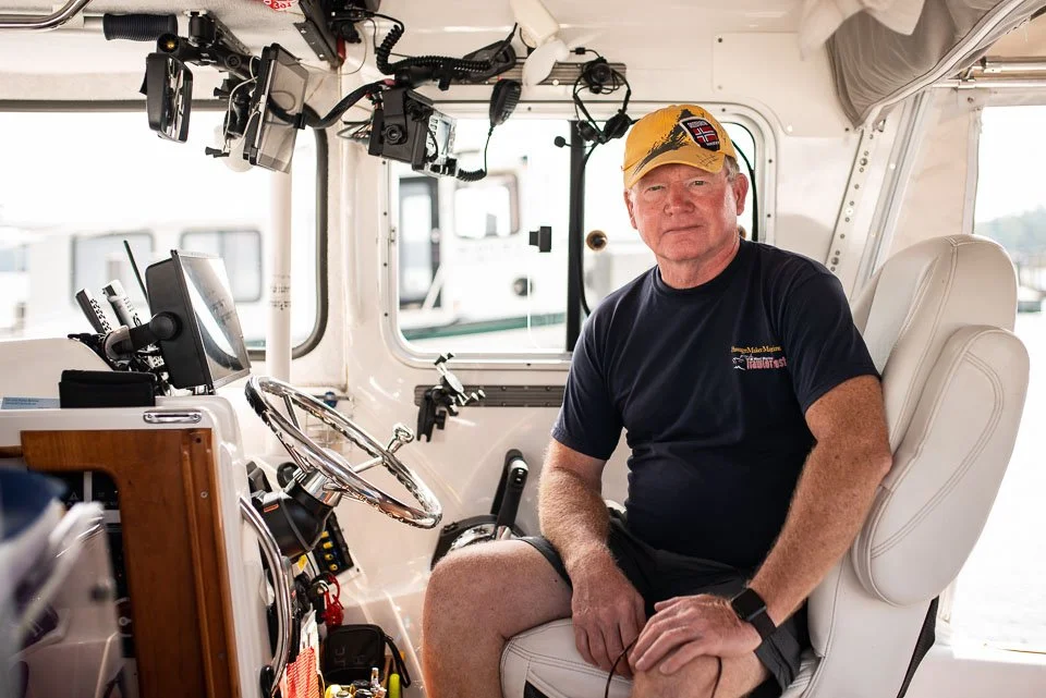 [45/100] Tom - I met Tom at the Drummond Island Yacht Haven while fishing from the docks with my son. Tom wandered over and chatted with my son about fish and then engaged me in conversation. I learned that he is a retired PA from Oscoda, Michigan (a