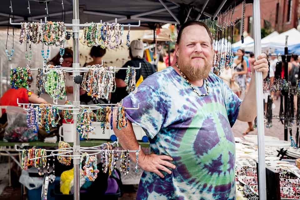 [28/100] Gary - Our neighborhood hosts several street fairs throughout the summer months and are always fun and full of interesting people. I met Gary at the "Bizarre Bazaar" street fair, working his jewelry booth. Originally from Sacramento, CA, Gar