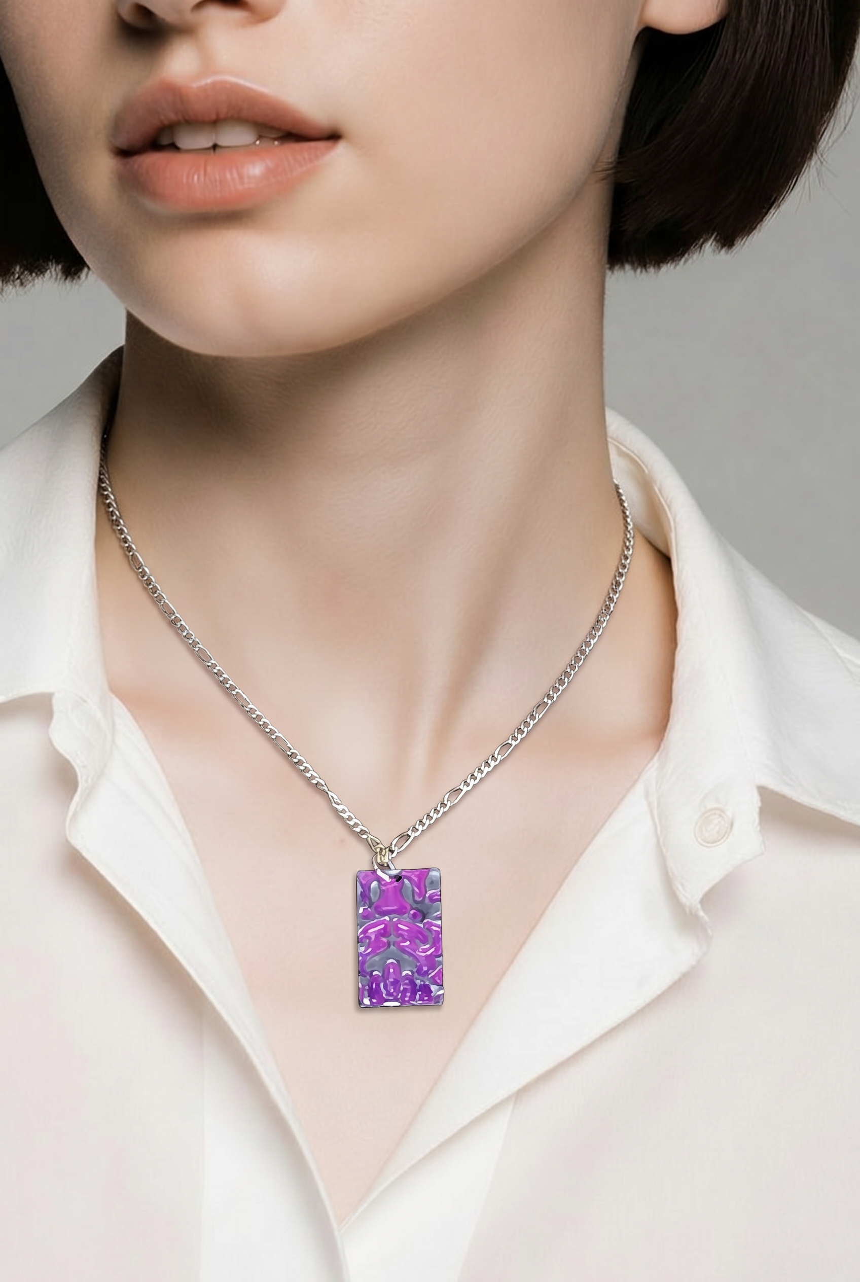 Purple & Silver Mystique Pendant Necklace