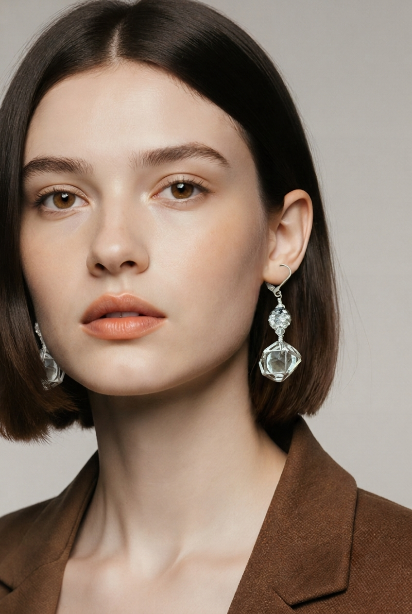 Crystal Caged Drop Earrings