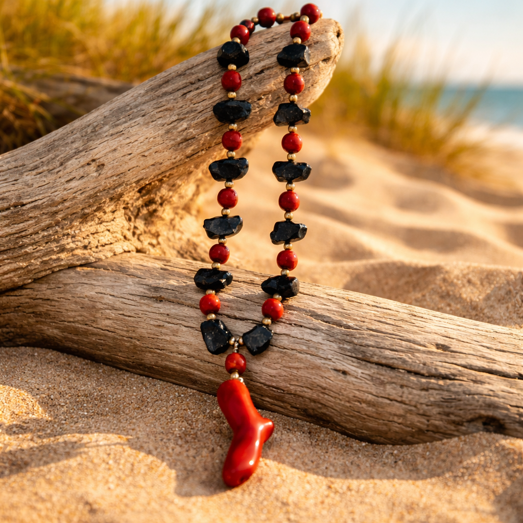 Coral and volcanic stone