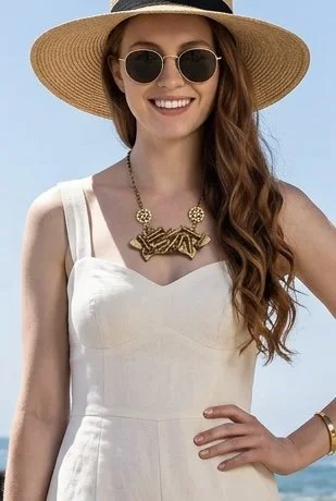 Screw  Brass Hinge Necklace