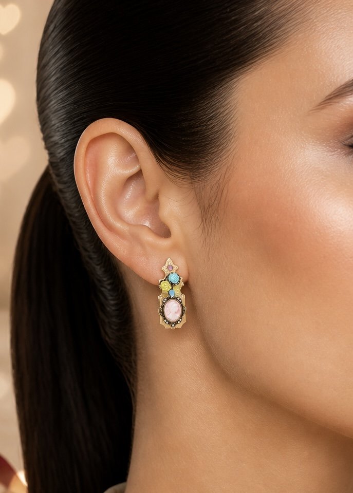 Romantic Cameo Hinge Earring
