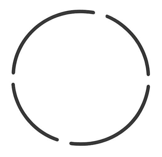 Geometric drawing of an outline square with sections divided by vertical, horizontal, and diagonal lines.
