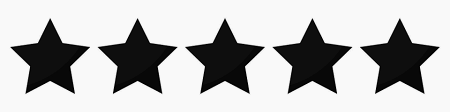 Six black star icons arranged in a row