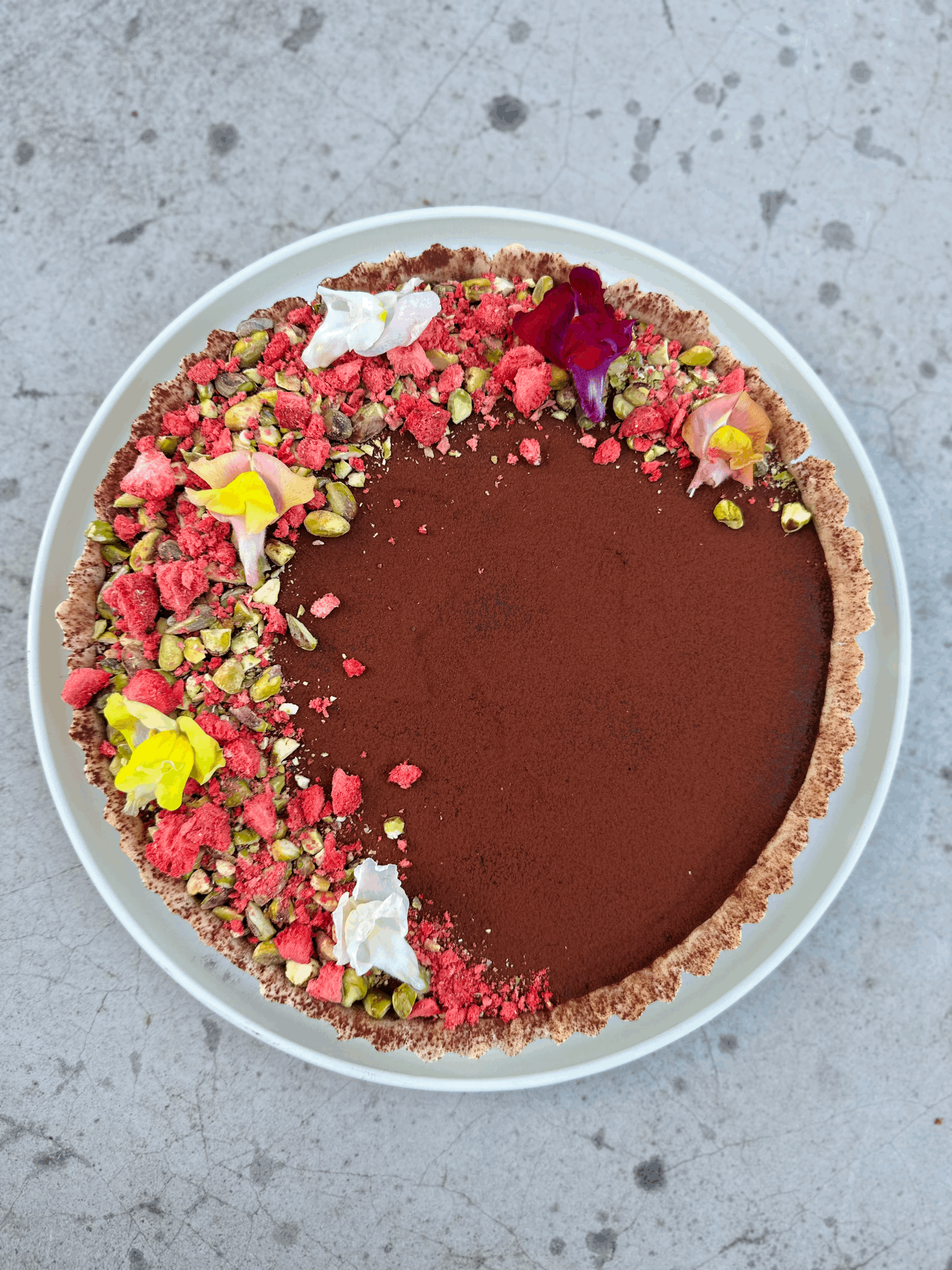 Raw vegan chocolate hazelnut tart