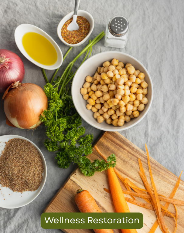 Health foods used in Nutritional Response Testing, which analyzes the body to determine the underlying cause of health concerns and corrects the issue through safe, natural, nutritional means at Wellness Restoration in Jackson, MS.