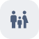 An icon of a family in dark blue with a light blue background.