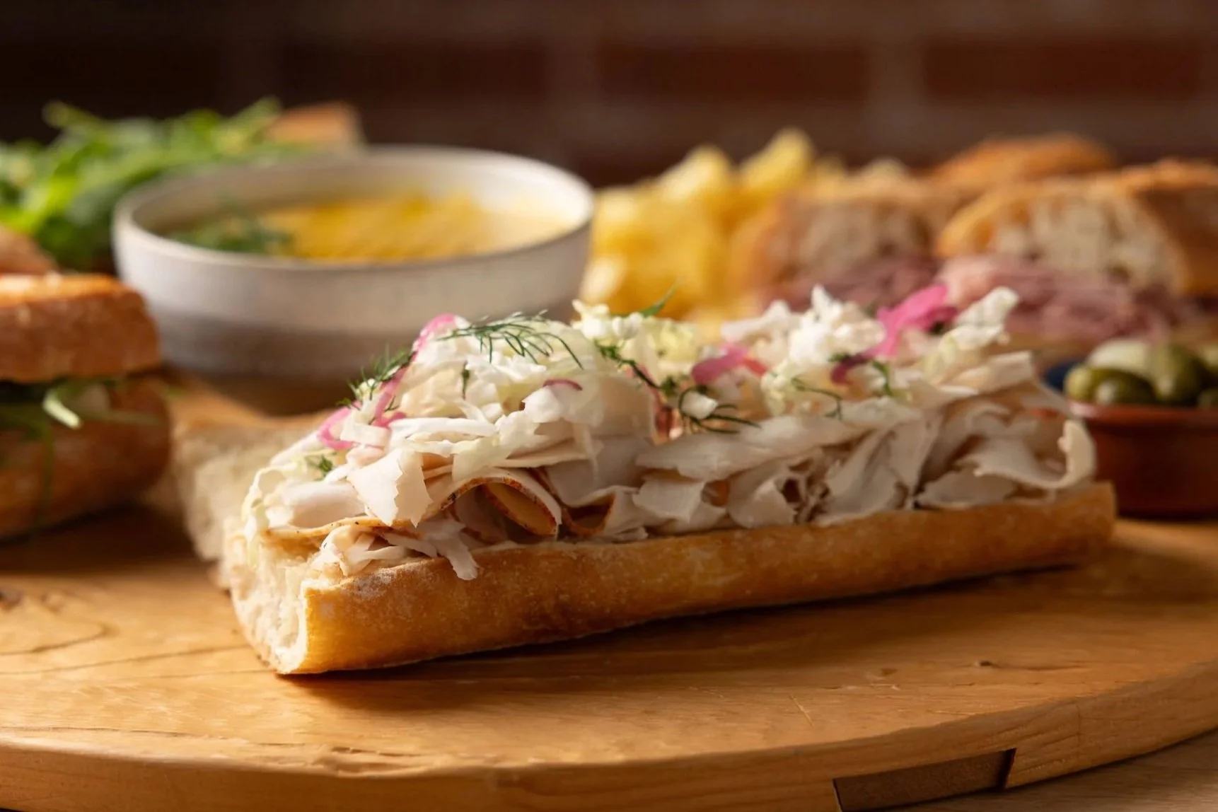 Turkey-slaw sandwich