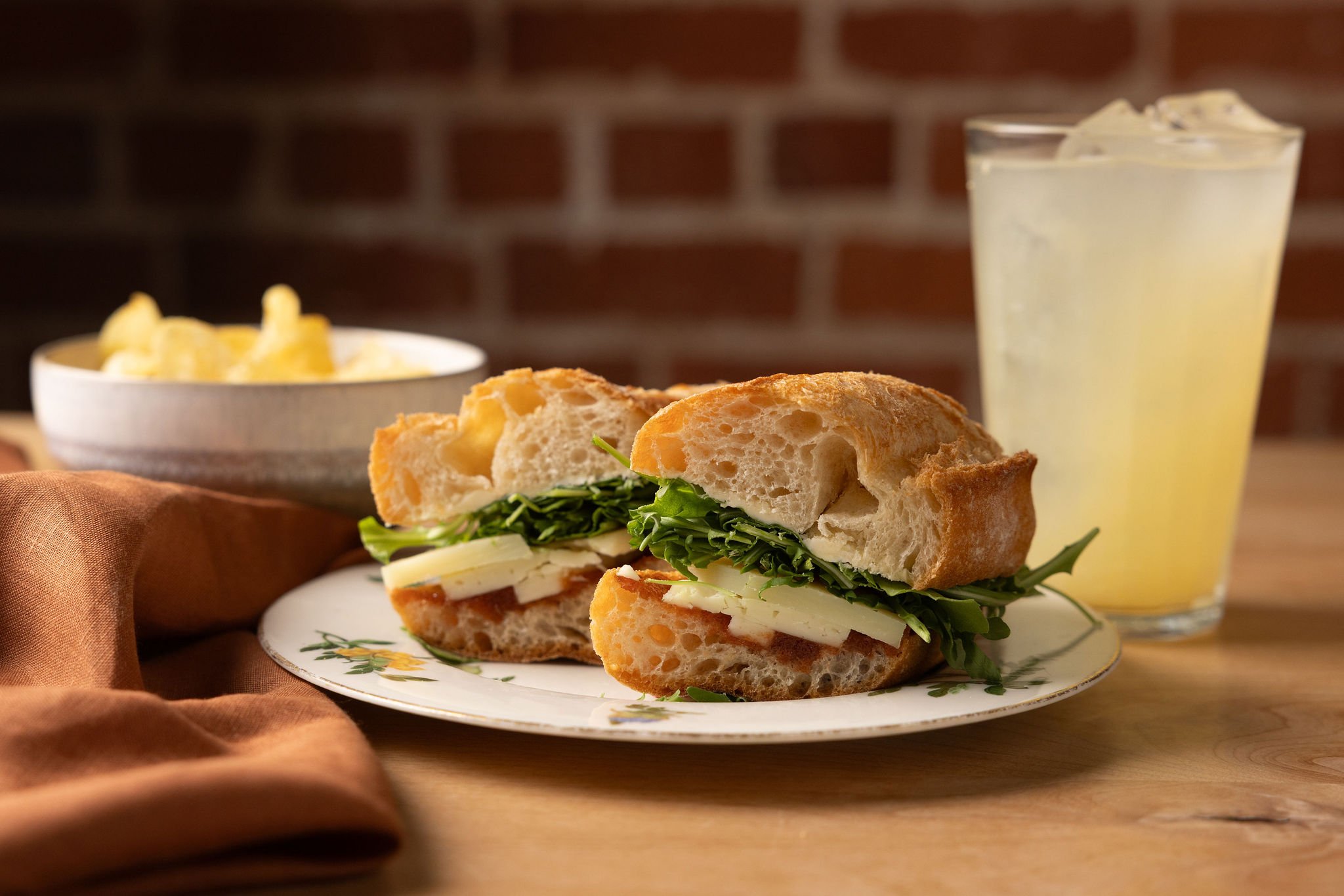 Manchego and membrillo quince paste sandwich, house lemonade