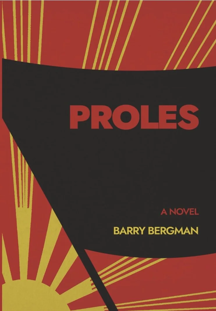 A yellow, black and red book cover of the book "Proles".