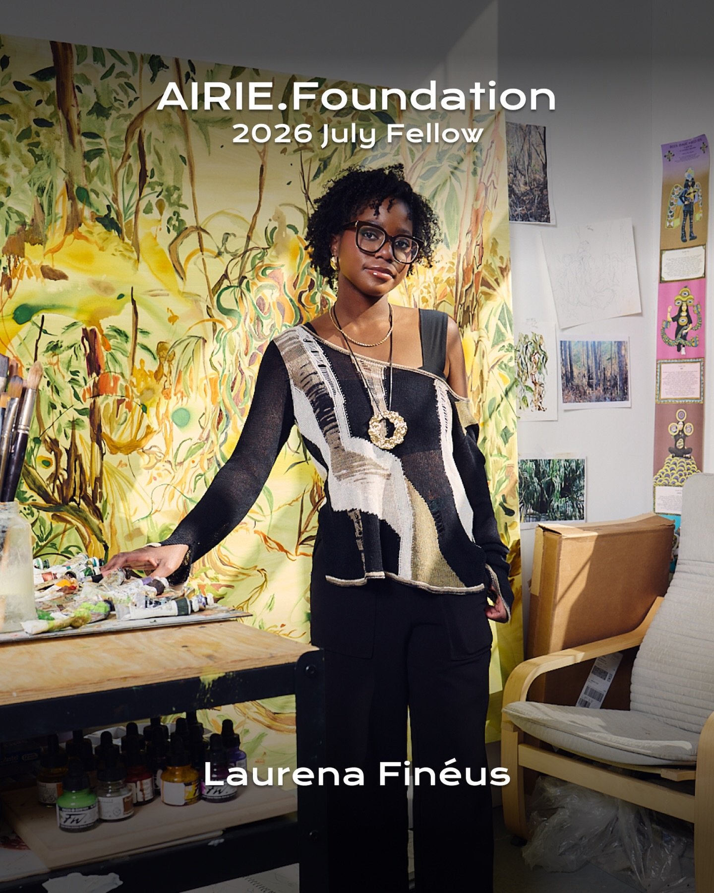 AIRIE.Foundation is proud to introduce Laurena Fin&eacute;us as the July 2026 Fellow.

Based in New York, Laurena Fin&eacute;us is a talented artist originally from Ottawa. Laurena works in painting and mixed media, creating layered pieces that explo