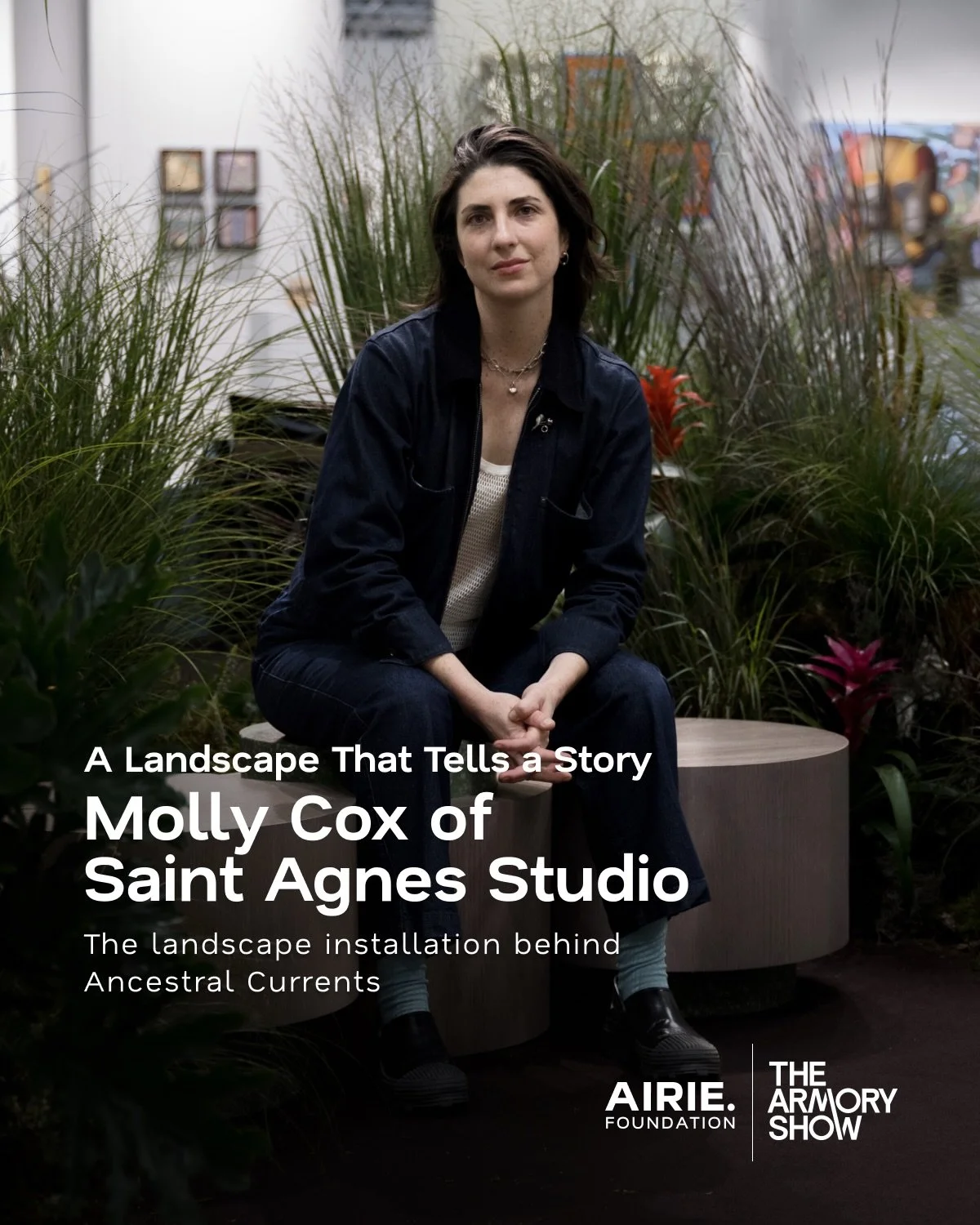 What can a landscape tell us about memory, place, and perseverance?

For Ancestral Currents at The Armory Show 2026, Molly Cox of Saint Agnes Studio (@saintagnes.studio) explored that question through islands of grasses and bright accents of tropical