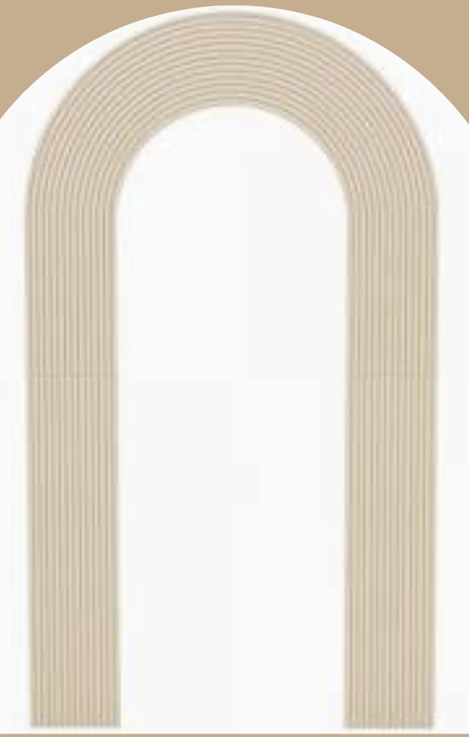 A beige-colored elastic hairband on a white background.