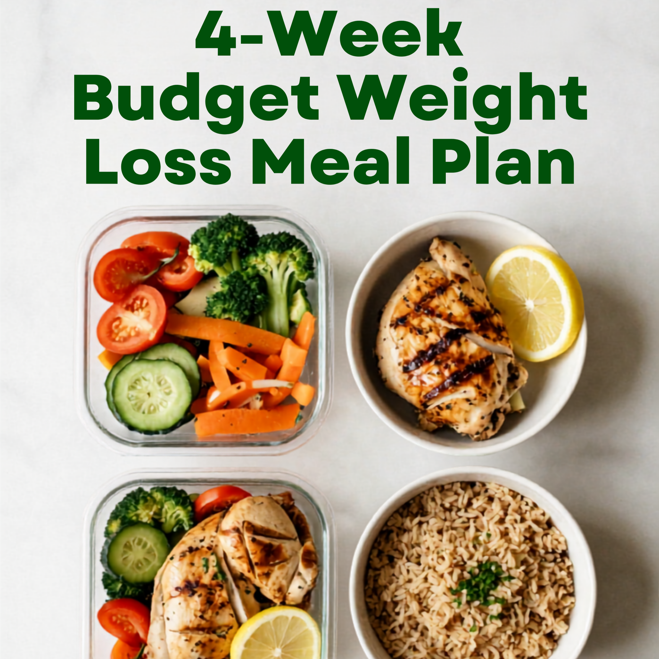 4-Week Budget Weight Loss Meal Plan | Easy Healthy Recipes & Grocery Lists