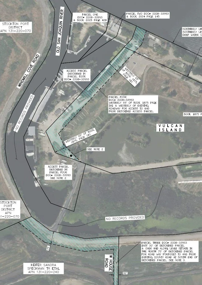 A detailed land survey map highlighting Jenny & Jenny's Northern California eminent domain and property rights practice.