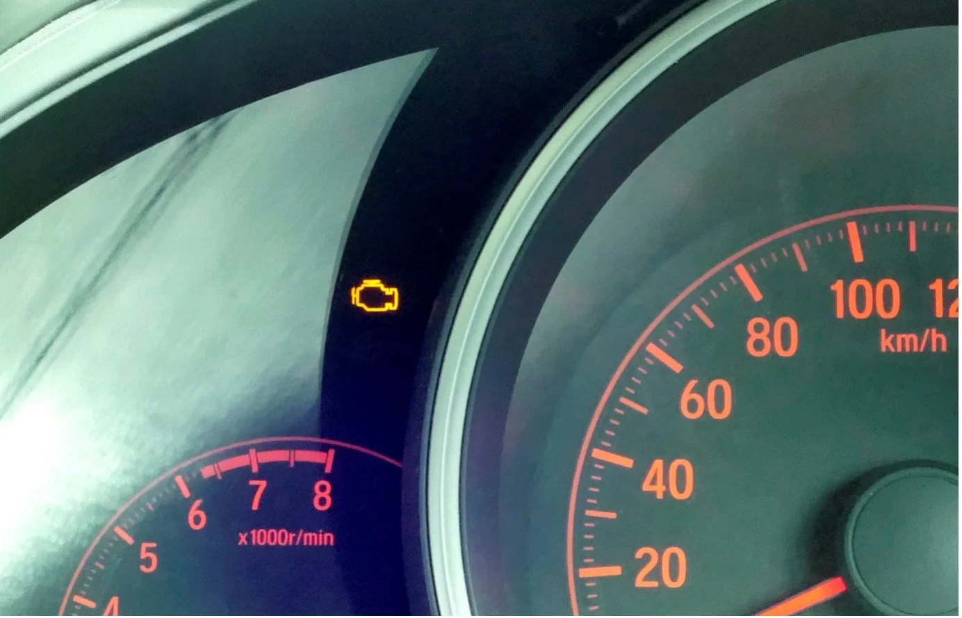 Ford check engine light warning on dashboard display