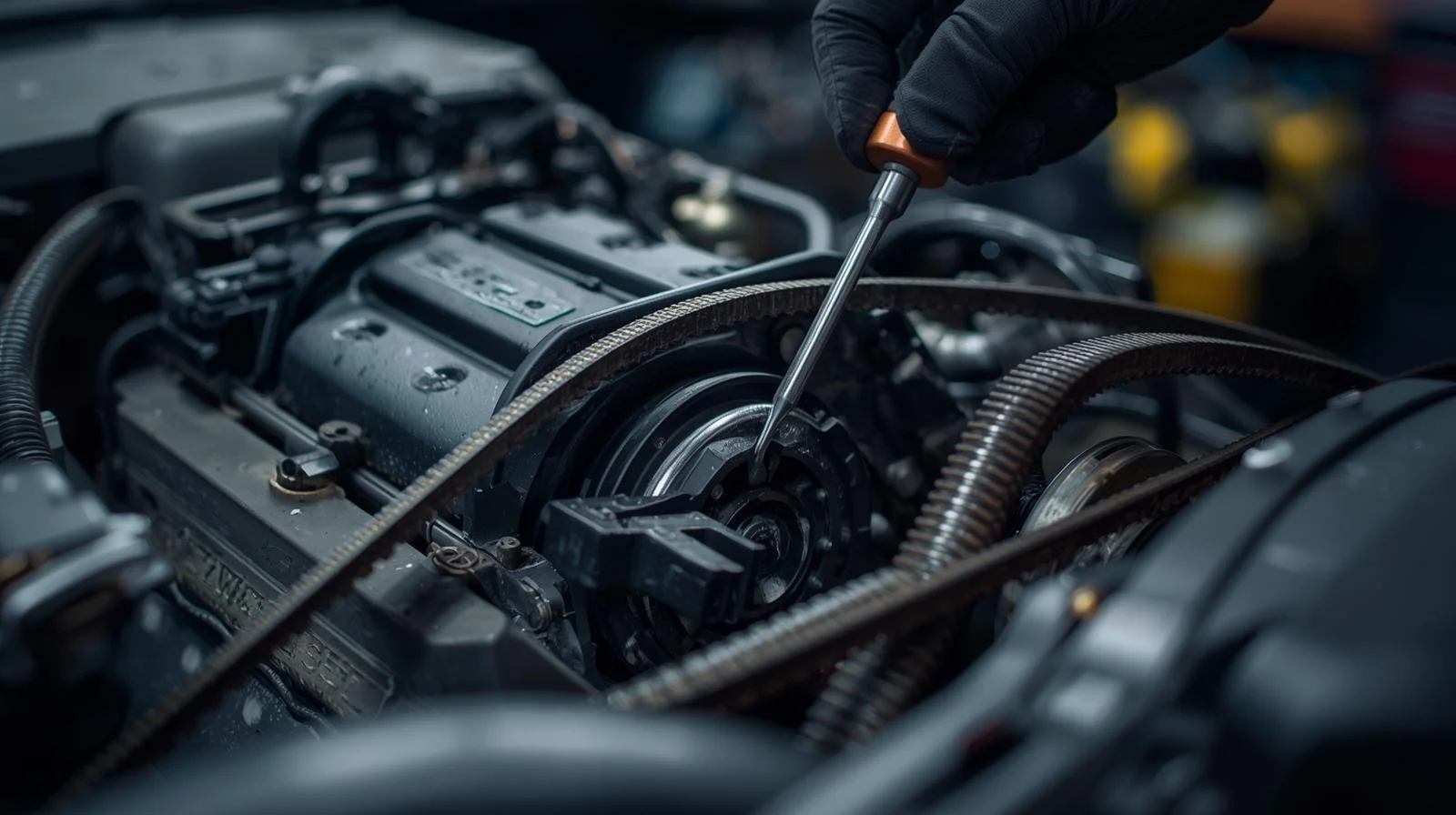 Ford ecoblue wet belt inspection service Wet belt replacement on ford diesel engine Ecoblue timing system repair work Ford wet belt maintenance and servicing