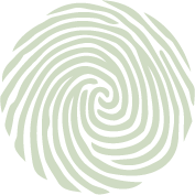 Close-up of a green fingerprint pattern