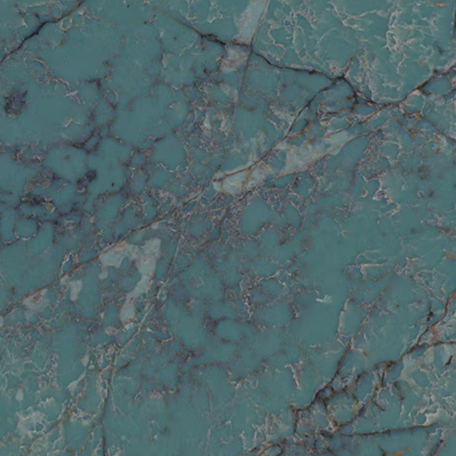 Amazonite Quartz. A Close-up of blue marble texture with dark veining.