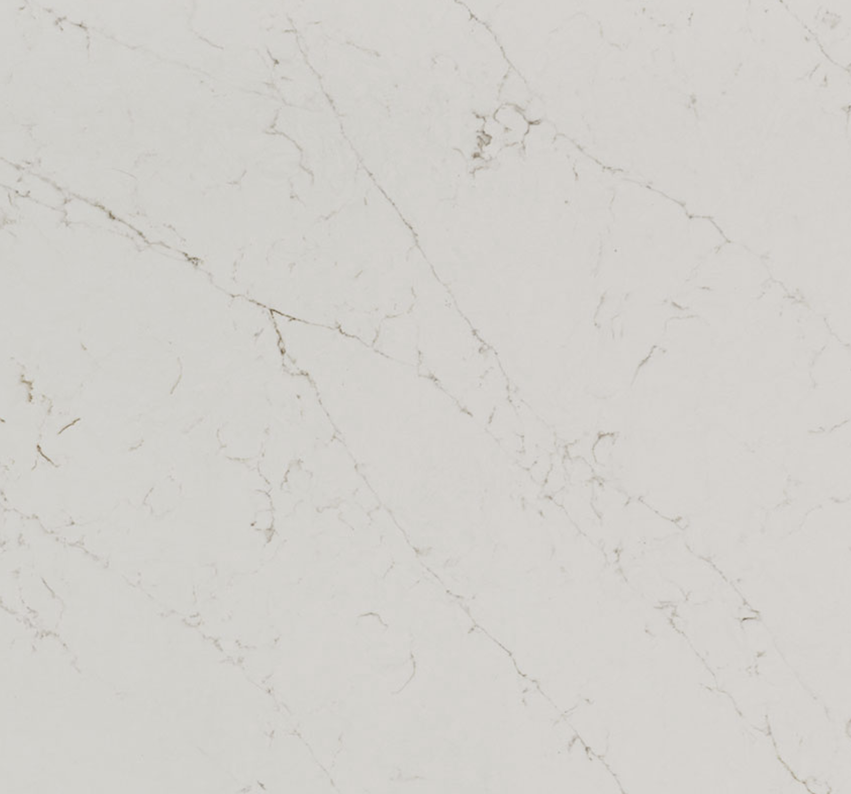 Bianco Onice Quartz. White marble surface with subtle gray veining.