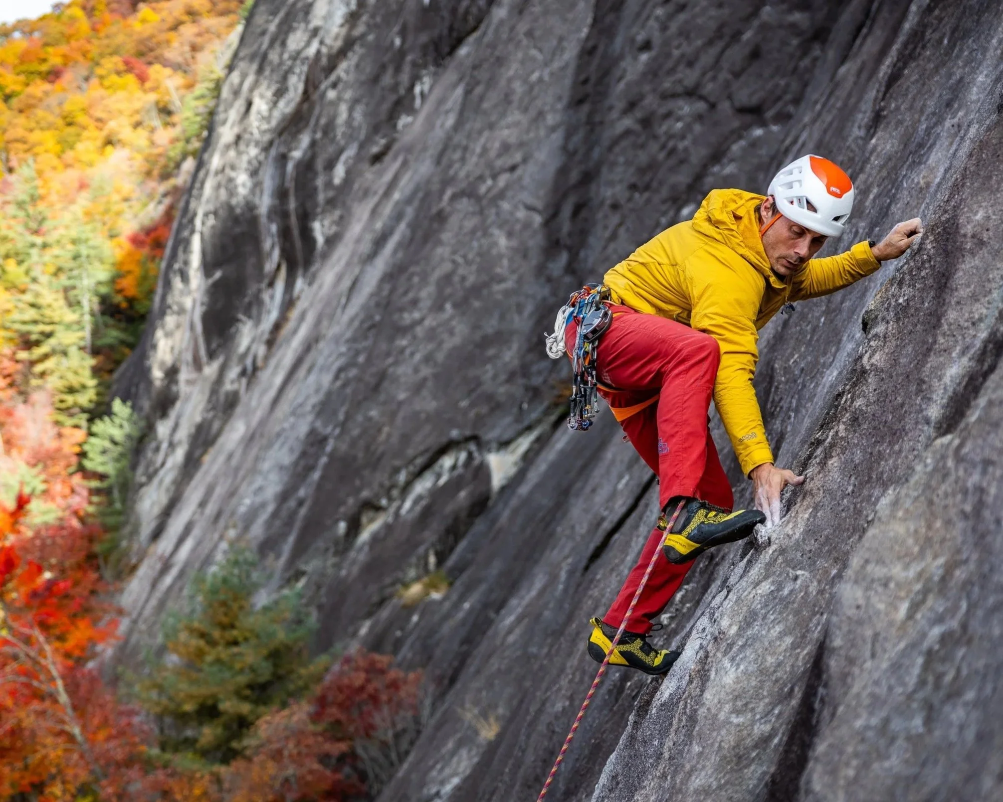 Karsten climbing on laurel knob