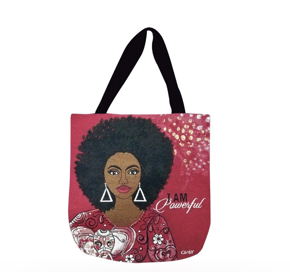 I AM Powerful  Woven Tote Bag by Sylvia "Gbaby" Phillips