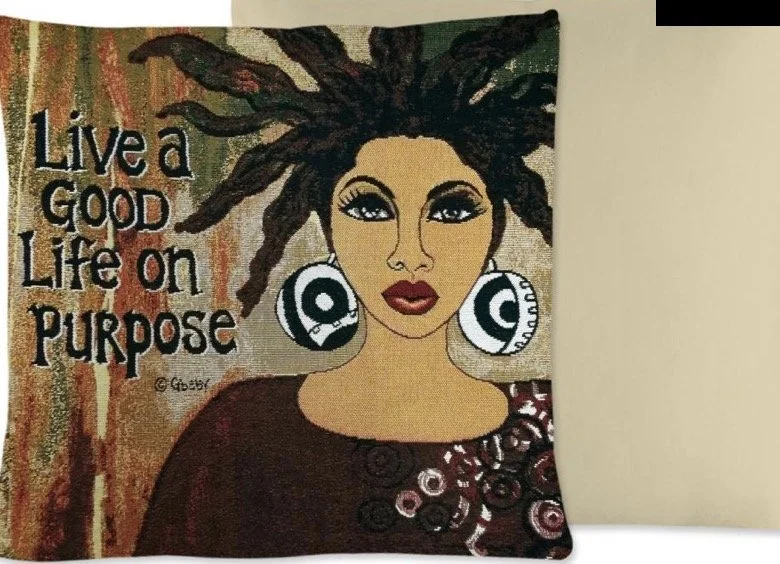 Live A Good Life on Purpose Woven Cushion Cover