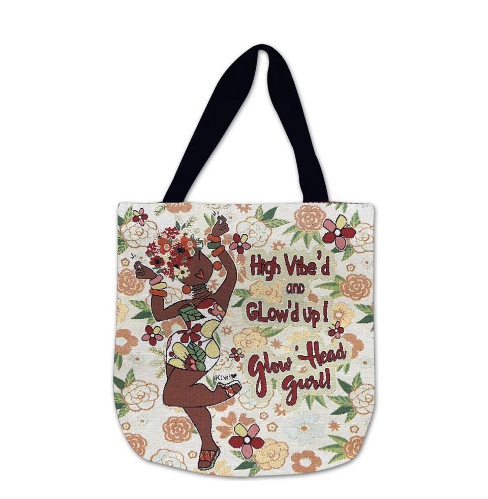 High Vibes Woven Tote Bag by Kiwi McDowell