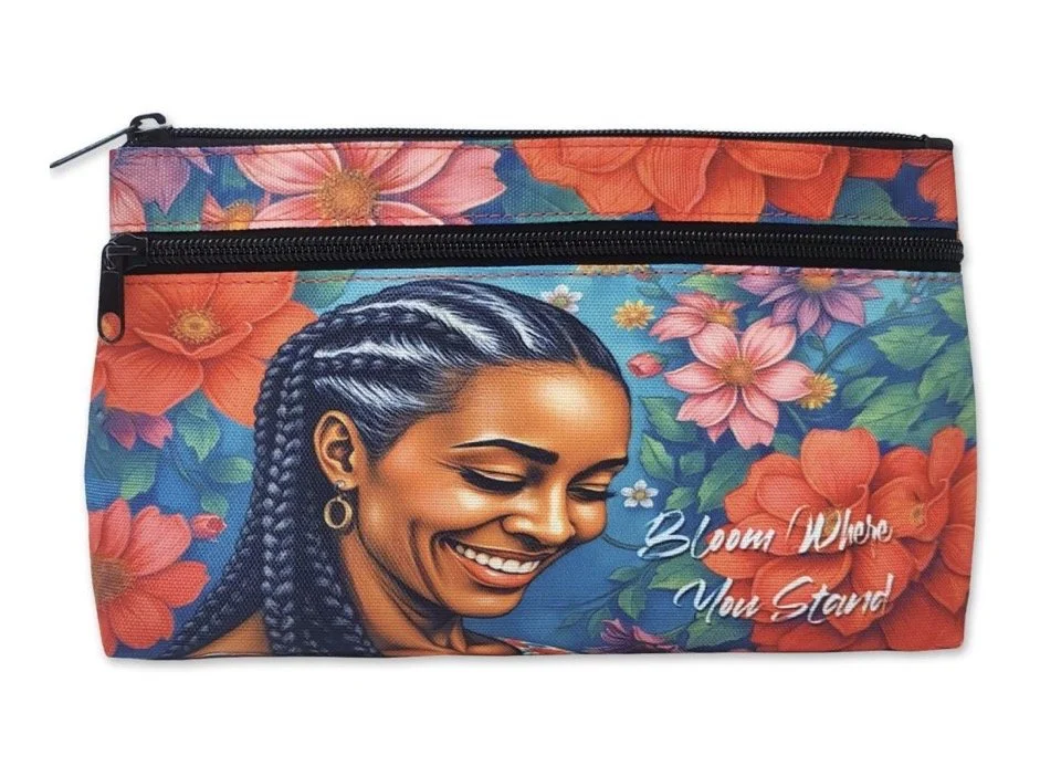 Bloom Where You Stand Zippered Cosmetic Bag