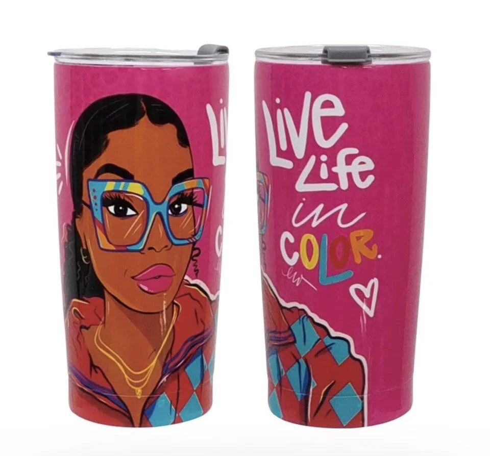 Live Life In Color Stainless Steel Travel Tumblers a