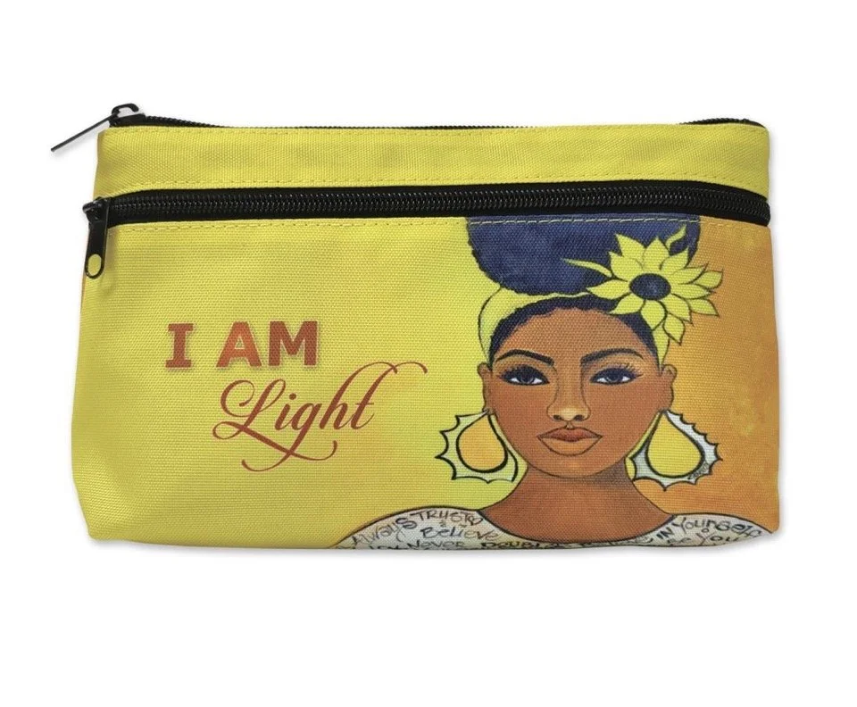 I Am Light Twin Zippered Cosmetic Bag