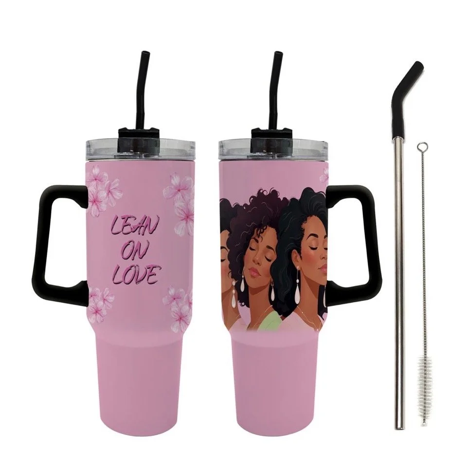 40oz Lean On Love Tumbler with Handle