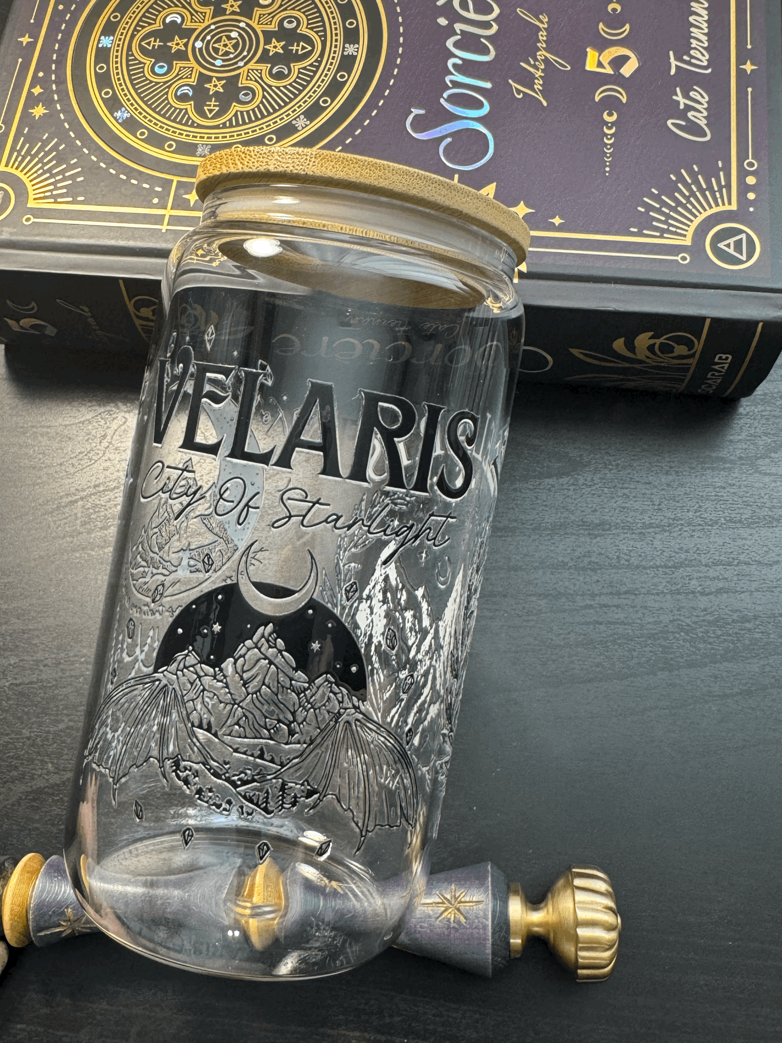 Tasse et paille en verre avec couvercle - Modèle TVC010